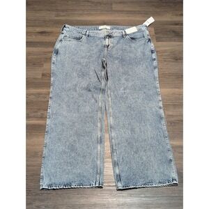 Hollister Low Rise Baggy Jeans Womens 18R W34 Acid Wash Blue Denim New NWT